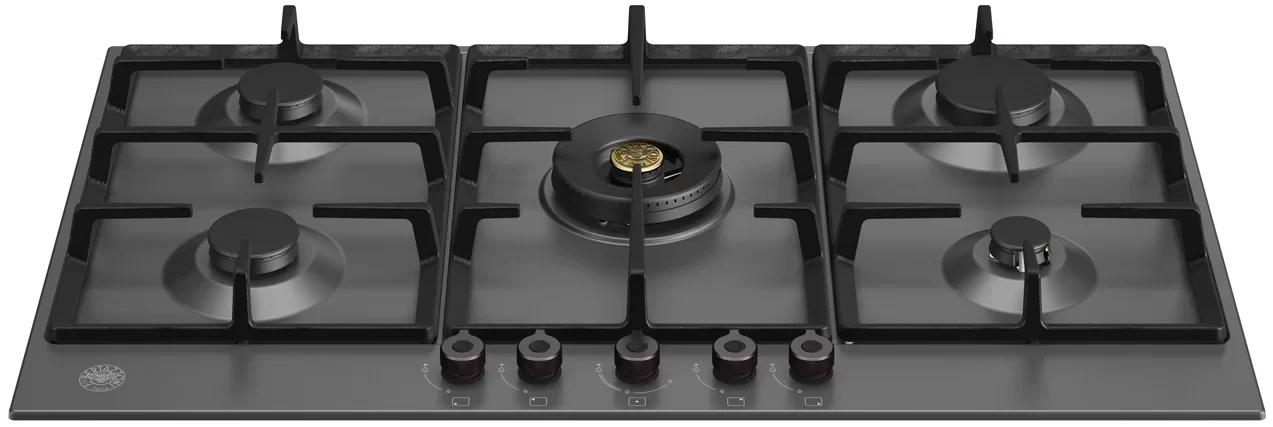 Газовая варочная панель шириной 90см, 5 конфорок, включая двойной WOK Bertazzoni P905СPRONE