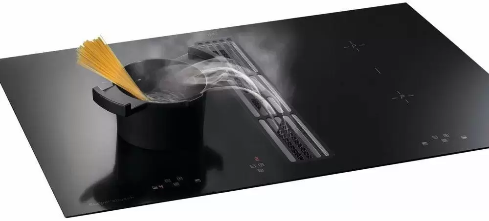 Индукционная варочная панель с вытяжкой Kuppersbusch KMI 9800.0 SR Black Velvet (отгружается KMI 980