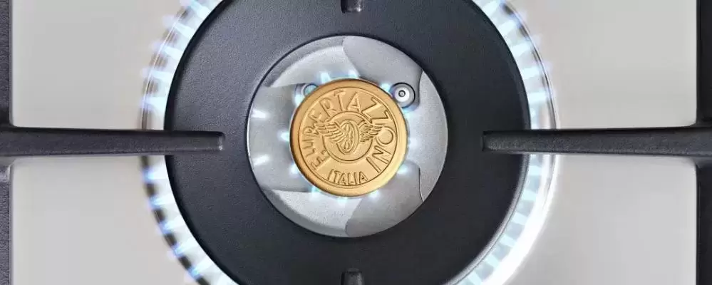 Газовая варочная панель шириной 90см, 5 конфорок, включая двойной WOK Bertazzoni P905LPROX