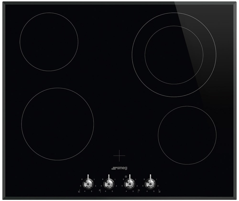 SMEG SE364ETBM Стеклокерамическая варочная панель,60 см, скошенный край