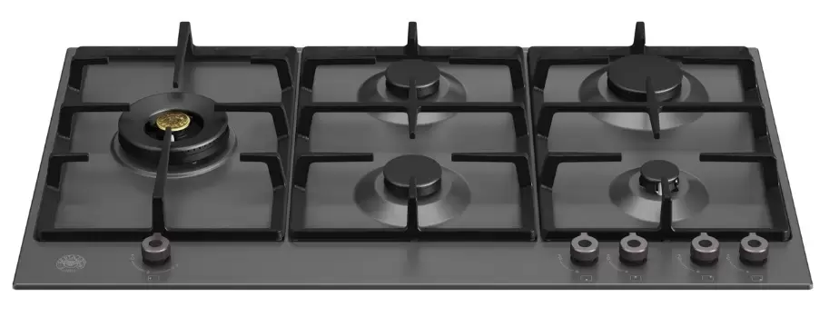 Газовая варочная панель шириной 90см, 5 конфорок, включая двойной WOK Bertazzoni P905LPRONE