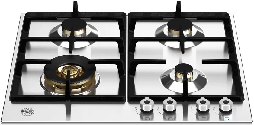 Газовая варочная панель шириной 60см, 4 конфорки, включая WOK Bertazzoni P604LPROX